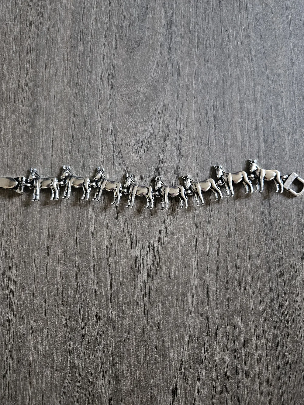 Silver Horse Link Fashion Bracelet - Charming Equine Design-NWOT